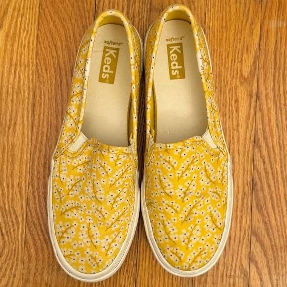 Keds Women’s Yellow Floral Slip-On Sneakers Size 6.5 - Picture 6 of 9